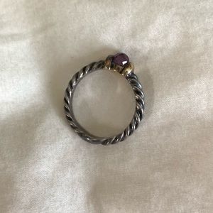David Yurman Amethyst Cable Stacking Ring